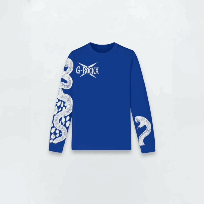 T-shirt manche longue bleu